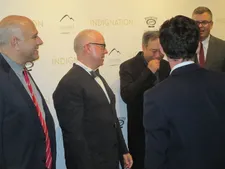 James Schamus and Ang Lee share a laugh with Roadside Attractions founders Howard Cohen and Eric D'Arbeloff